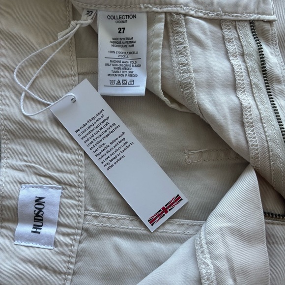 NWT Hudson Jeans 100% Lyocell Shorts in Coconut size 27 Cargo Breathable Organic - Picture 6 of 6